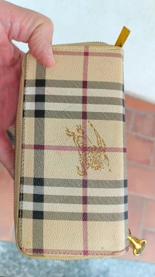 Portafoglio Grande Zip Burberry motivo Check