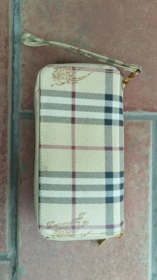 Portafoglio Grande Zip Burberry motivo Check