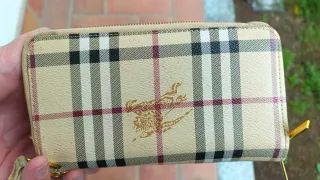 Portafoglio Grande Zip Burberry motivo Check