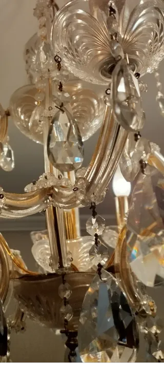 Lámpara de Araña Antigua Cristal Bohemia