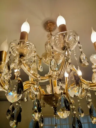 Lámpara de Araña Antigua Cristal Bohemia