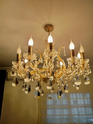 Lámpara de Araña Antigua Cristal Bohemia