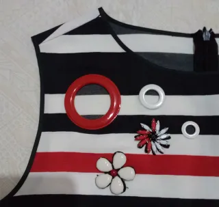 Vestito Twinset a righe e pois