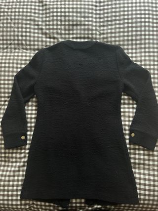 Chaqueta larga Zara tweed negra