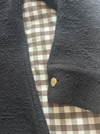Chaqueta larga Zara tweed negra
