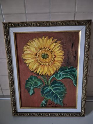 Cuadro de girasol M. Corral 1984