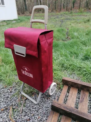 Carro de la compra rojo y gris