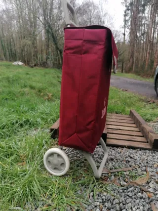 Carro de la compra rojo y gris