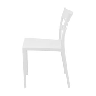 Sedia Moderna da Esterno in Polipropilene Bianco