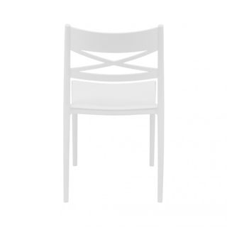 Sedia Moderna da Esterno in Polipropilene Bianco