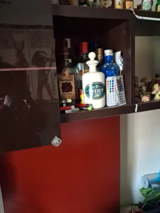 Librería moderna madera noble y cristal