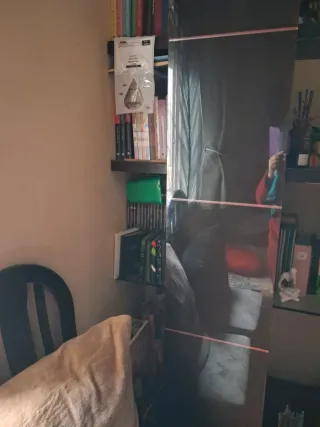 Librería moderna madera noble y cristal