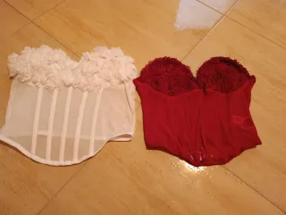 2 top bandeau tipo corse flores S sin usar