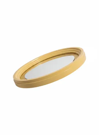 Espejo en plástico y cristal amarillo, años 60