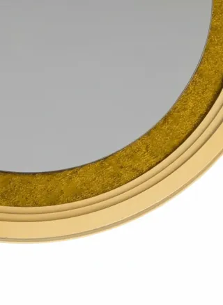 Espejo en plástico y cristal amarillo, años 60