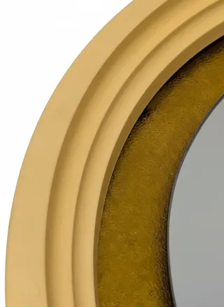 Espejo en plástico y cristal amarillo, años 60
