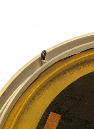 Espejo en plástico y cristal amarillo, años 60