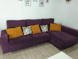 Sofá Chaise Longe Morado Berenjena