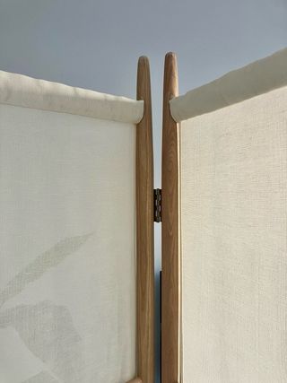 Biombo Zara Home 3 Paneles Madera y Tela