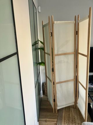 Biombo Zara Home 3 Paneles Madera y Tela