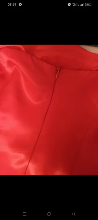 Vestido de fiesta satén rojo Santiago Sanchez