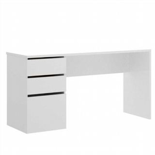 Escritorio 2 Cajones 1 Puerta. Blanco Brillo