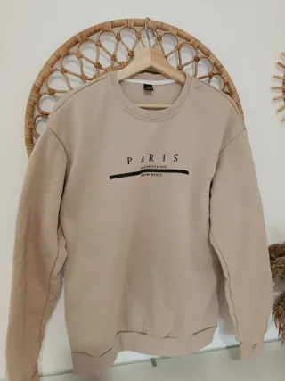 Sudadera beige con estampado PARIS