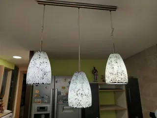 Lámpara Colgante Lineal 3 Luces Cristal