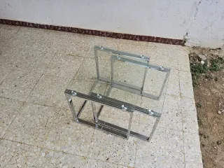 Mesas de centro cristal y metal