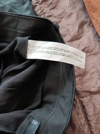 Pantalón Mango T46 Viscosa Poliéster Negro