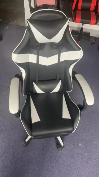 Sedia gaming ecopelle nera e bianca