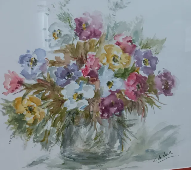 Cuadro C. De Lara Flores Impresión Marco