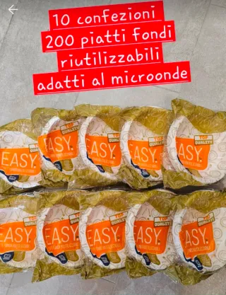 200 Piatti Fondi Riutilizzabili Easy