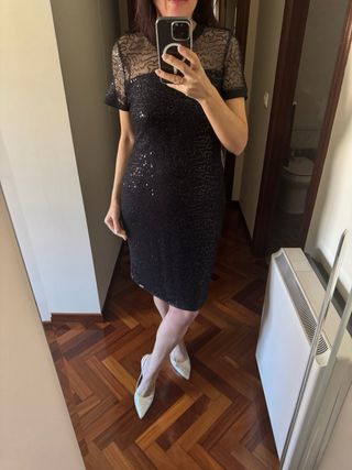 Vestido DKNY Negro con Lentejuelas