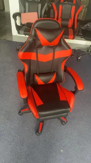 Sedia gaming ecopelle nera e rossa