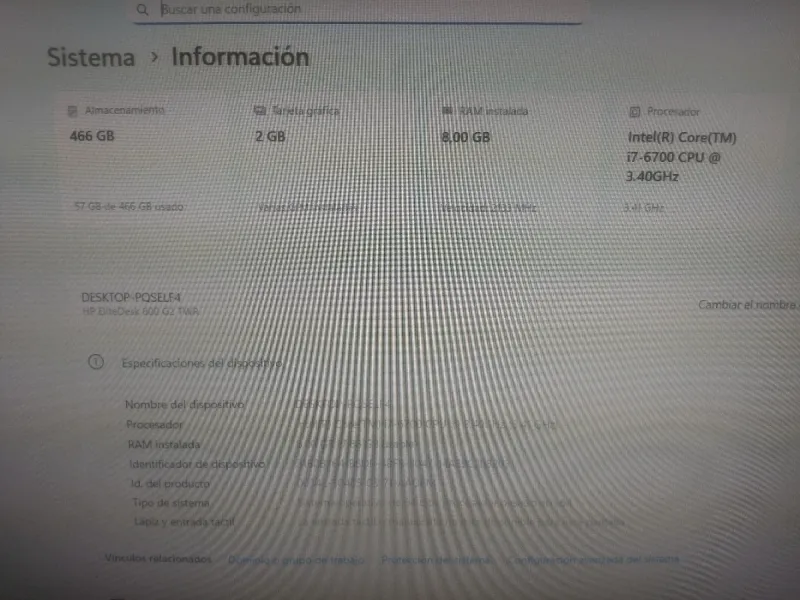 HP EliteDesk i7 6700 8GB DDR4 500GB SSD Windows 11 afbeelding 4