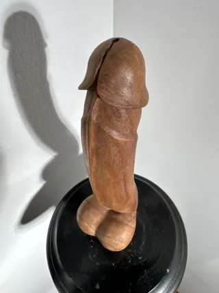 Antica scultura fallo legno primi '900