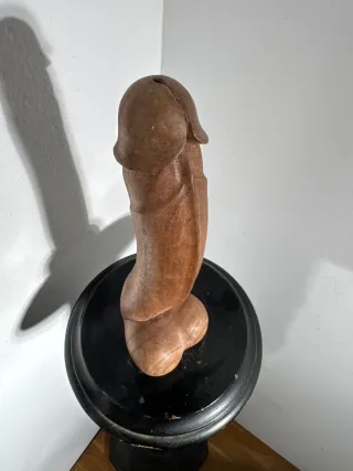 Antica scultura fallo legno primi '900