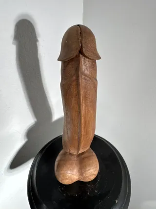 Antica scultura fallo legno primi '900