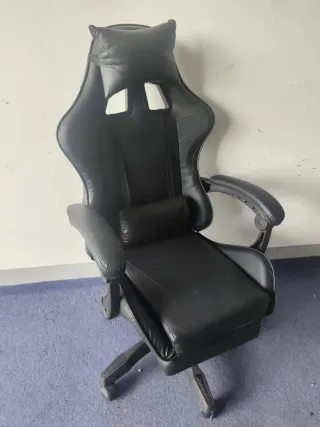 Sedia gaming in ecopelle nera