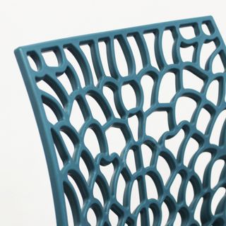 Sedia da Esterno Effetto Pizzo Blu con Braccioli