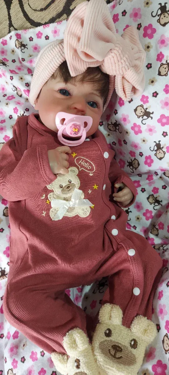 bebé reborn c/tela extremidades vinilo pelo injer