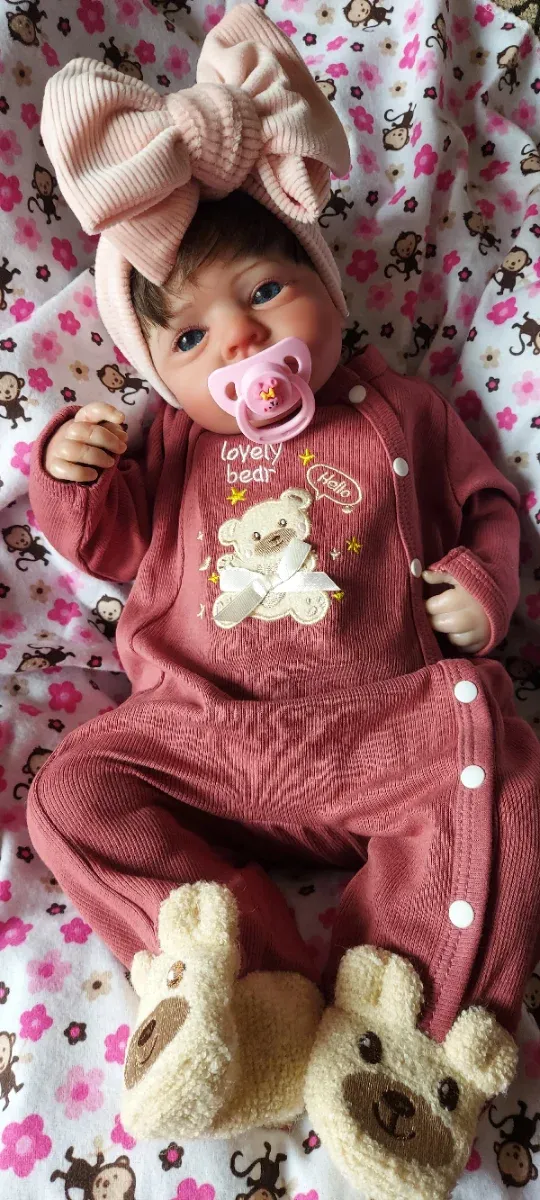 bebé reborn c/tela extremidades vinilo pelo injer