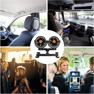 Ventilador Doble Coche ABS Portátil