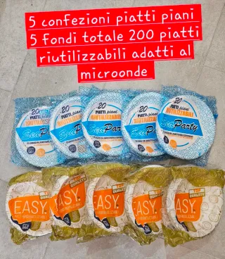200 Piatti Piani Riutilizzabili