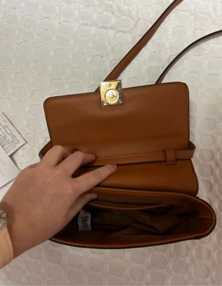 Bolso piel marrón Corte Inglés