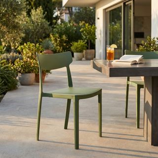 Sedia da Esterno in Polipropilene Verde Moderna