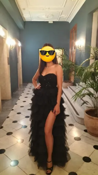 Vestido de fiesta lentejuelas negro