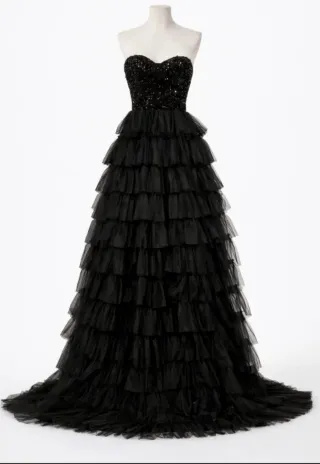 Vestido de fiesta lentejuelas negro