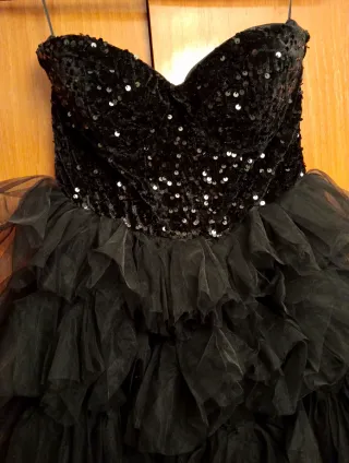 Vestido de fiesta lentejuelas negro